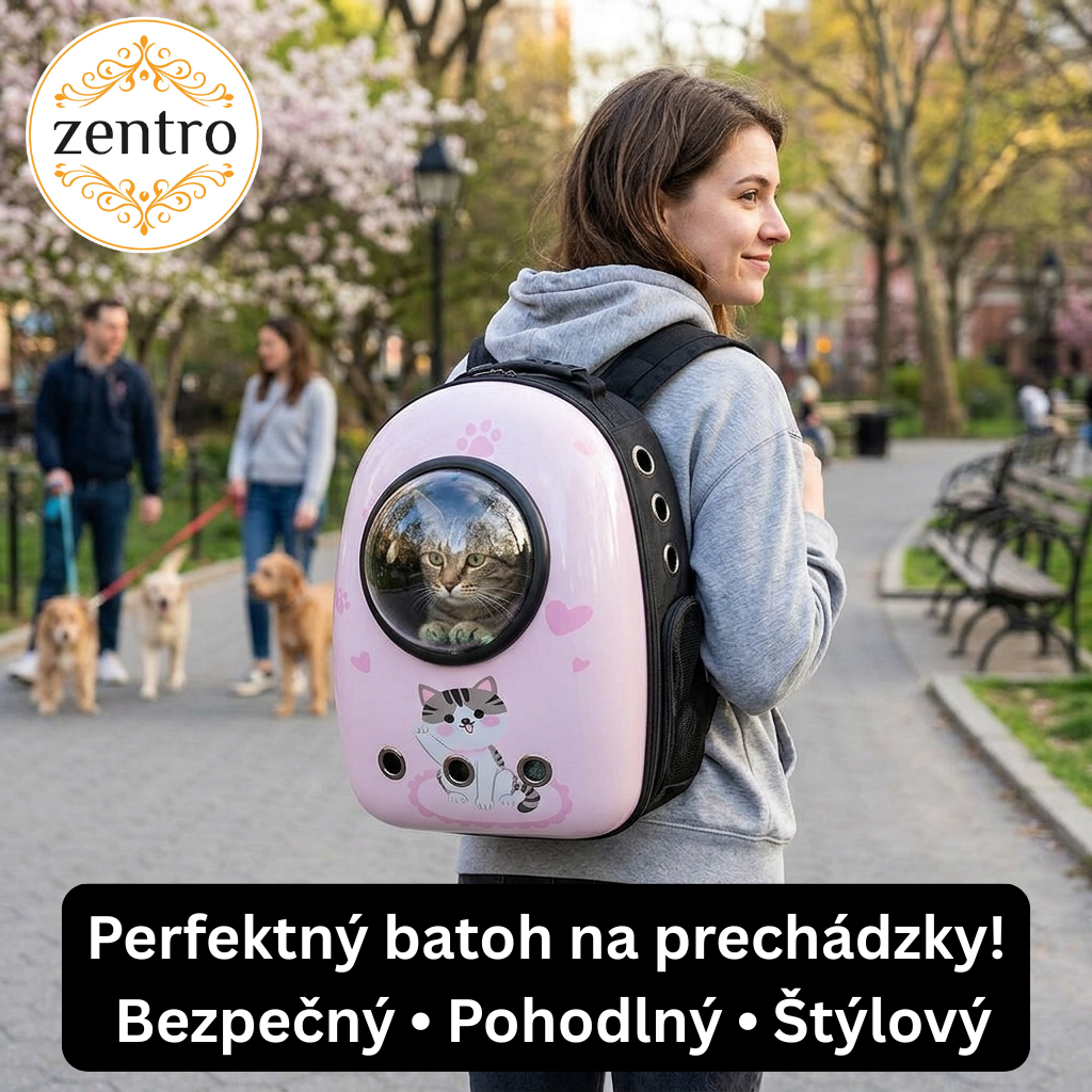 Luxusný Batoh pre Mačky a Malé Psy – Ružový s Motívom Mačičky