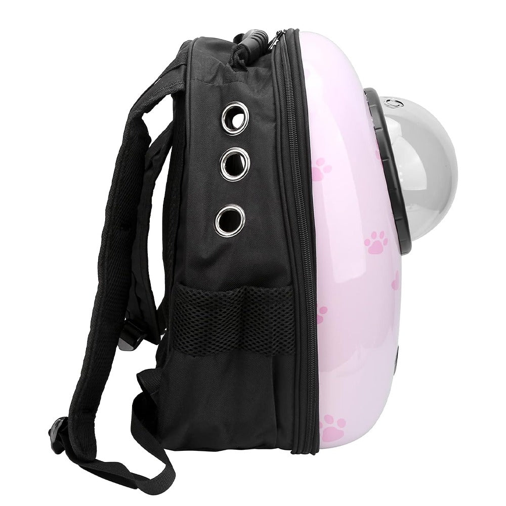 Malý zvierací batoh na nosenie, ružový s mačičkou-2