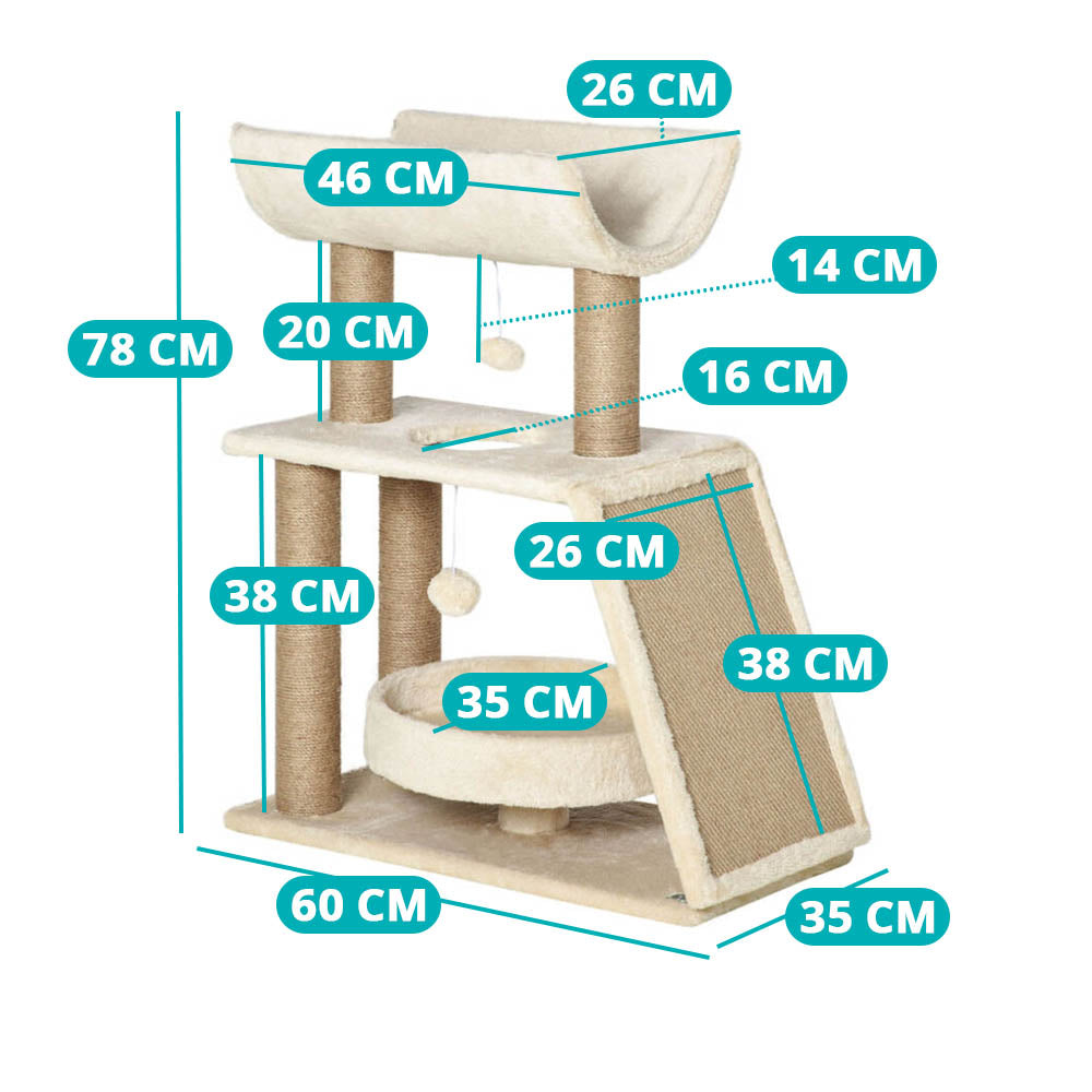 Škrabadlo pre mačky, béžové-3